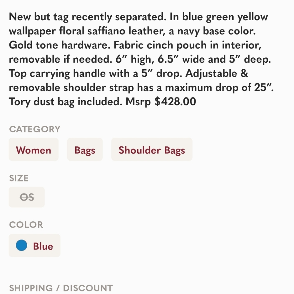NWOT Tory Burch Emerson Satchel Bucket Bag - Picture 8 of 8